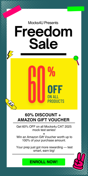 "Mocks4u CAT 2025 offer – 60% discount on mock test series with Amazon gift voucher up to 100% of purchase"