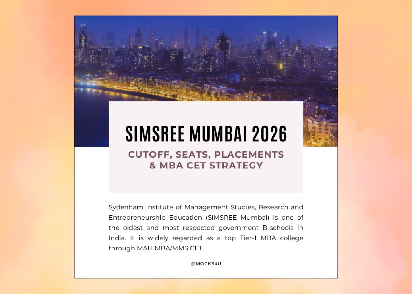 SIMSREE Mumbai 2026: Cutoff, Seats, Fees, Placements