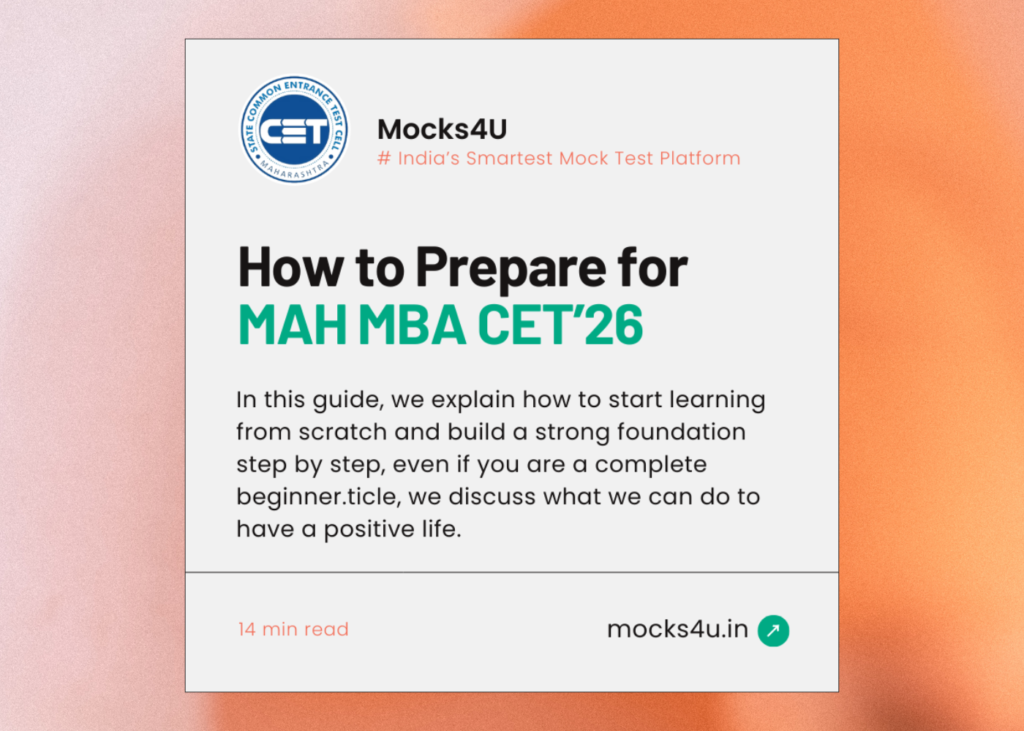 How to Prepare for MAH MBA CET from Scratch